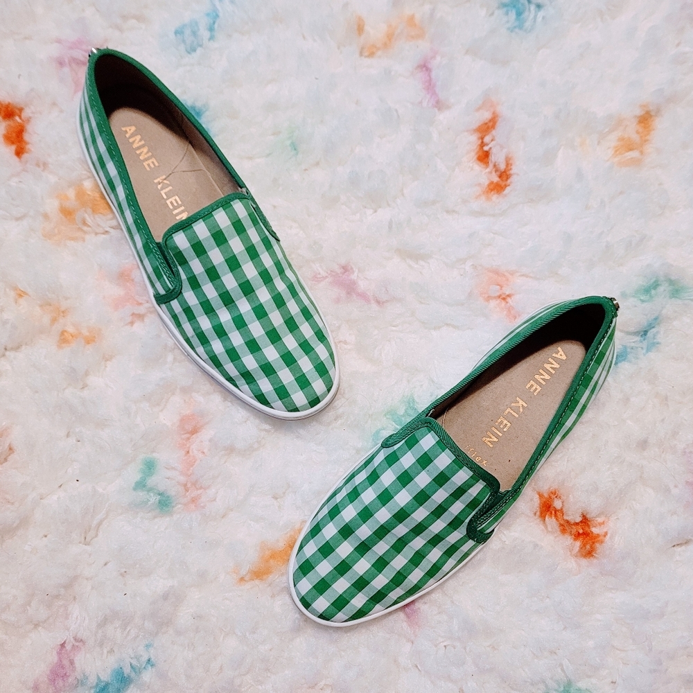 Anne Klein Gingham Slip-Ons